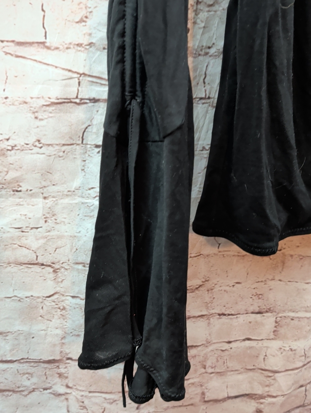 Zara Black Draped Wrap Long Sleeve Top Bell Sleeves Medium - Picture 2 of 6